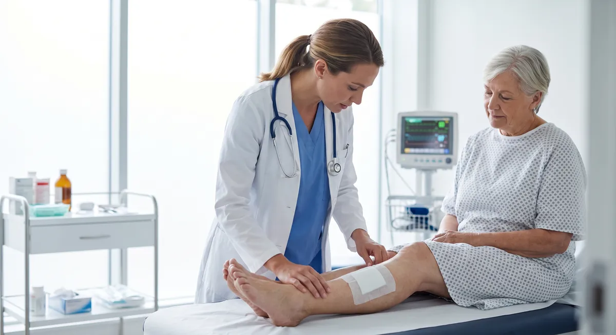 Celulita la nivelul gambei, zona rosie calda evaluata de medic dermatolog la Adiant Medical Mioveni