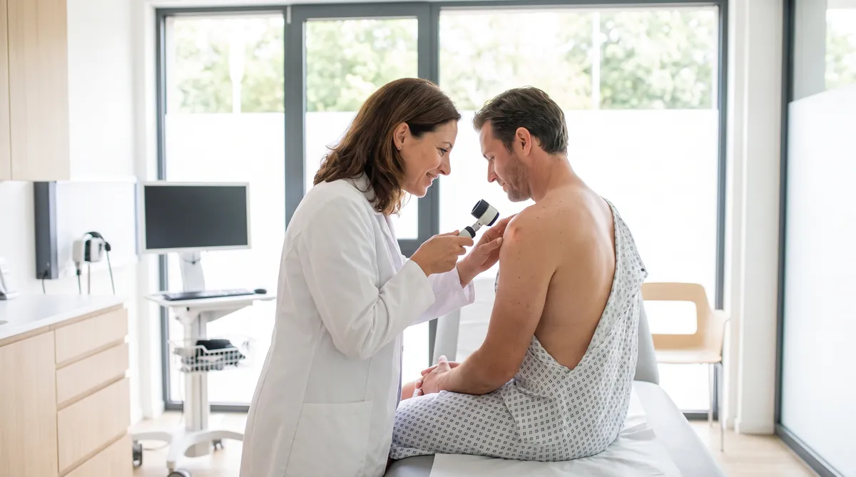 Consultatie dermatologica pentru furuncul la Adiant Medical Mioveni, examinarea pielii afectate