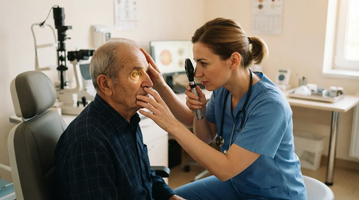 Sclera galbena, semn de icter, evaluata la consult de gastroenterologie la Adiant Medical Mioveni