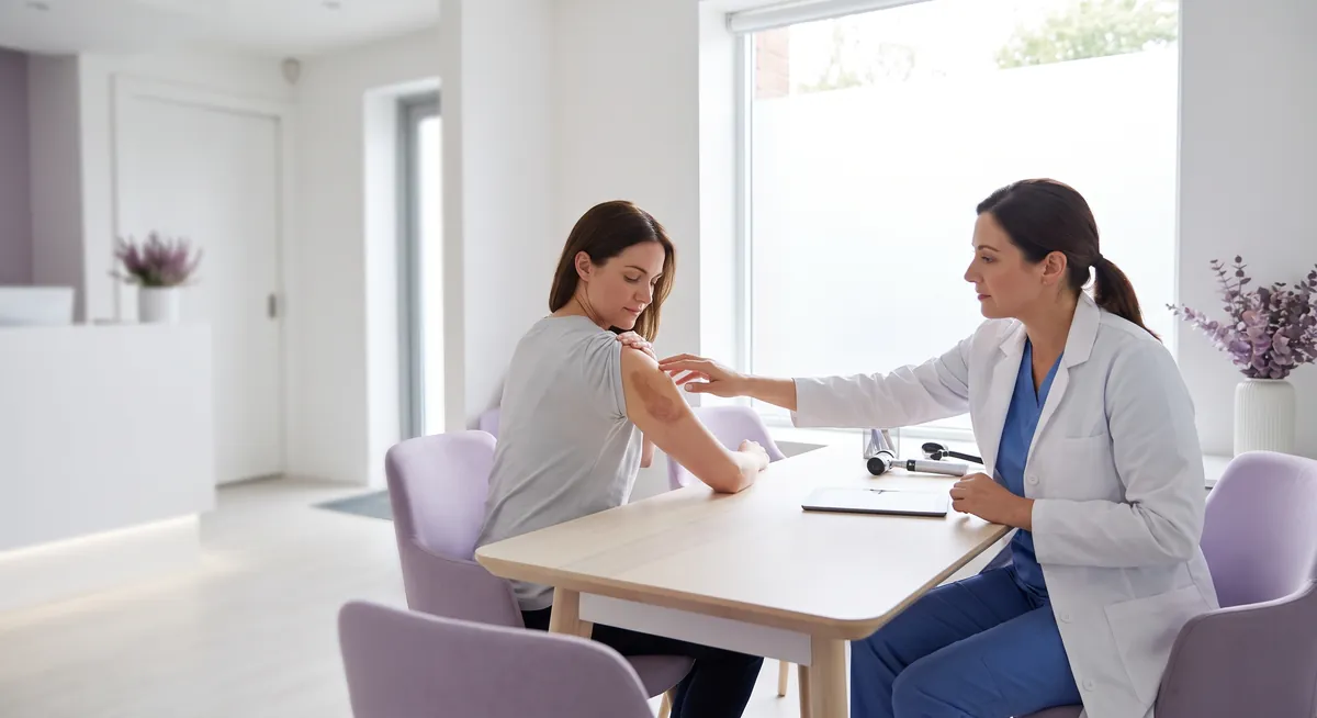 Consultatie de dermatologie pentru pitiriazis versicolor la Adiant Medical Mioveni, examen la lampa Wood