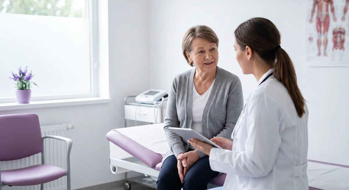 Consultatie ortopedica pentru sarcopenie la Adiant Medical Mioveni, evaluarea fortei musculare la un pacient varstnic