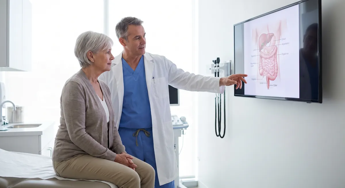 Schema sistemului digestiv uman cu stomac, ficat si intestine, explicata de gastroenterolog la Adiant Medical Mioveni